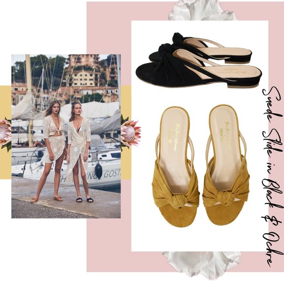 Love & Lemons X Marais Ochre Suede Sandals NEW Size 8 Cushionaire Women main image 2